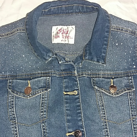 Justice girls Jean jacket 12/14 - Picture 3 of 4